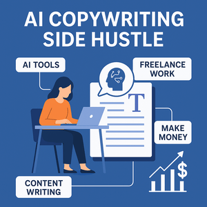 AI copy writing side hustle ideas that you can start today to make money online.