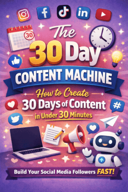 The 30 Day Content Machine - Create 30 Days of Content in Under 30 Minutes for social media